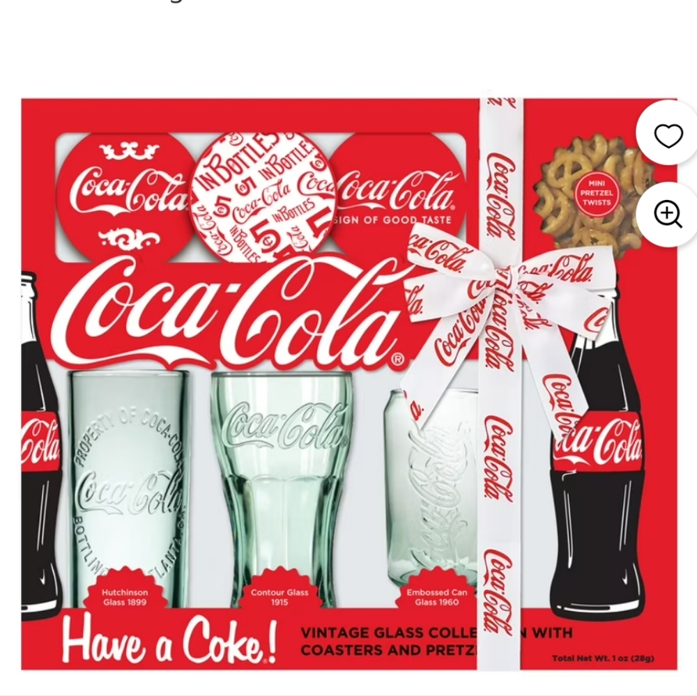 COCA-COLA VINTAGE GLASS COLLECTION AND COASTERS GIFT SET
